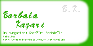 borbala kazari business card